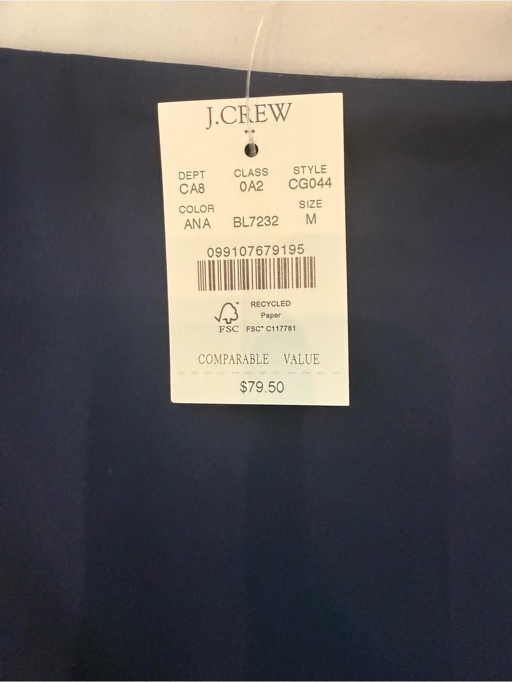 J. Crew Navy Mini Skirt with White Trim Size M - Picture 2 of 4
